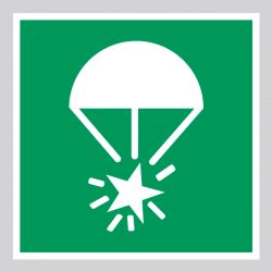 Autocollant Panneau Fusée éclairante à parachute - ISO7010 - E049