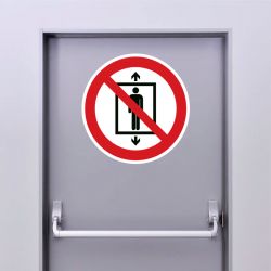 Autocollant Panneau ne pas utiliser cet ascenseur pour des personnes - ISO7010 - P027