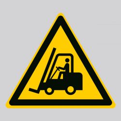 Autocollant Panneau danger chariots élévateurs et autres véhicules industriels - ISO7010 - W014