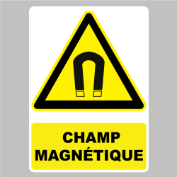 Autocollant Pictogramme Danger Champ Magnétique
